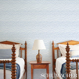 Waves Blue by Schumacher Modern Graphic Stripe Wallpaper – Schumacher 5007462