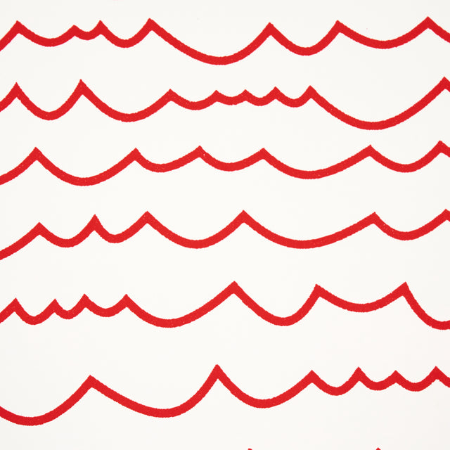 Waves Red by Schumacher Modern Graphic Stripe Wallpaper – Schumacher 5007463
