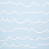 Waves White on Sky by Schumacher Modern Graphic Stripe Wallpaper – Schumacher 5007464