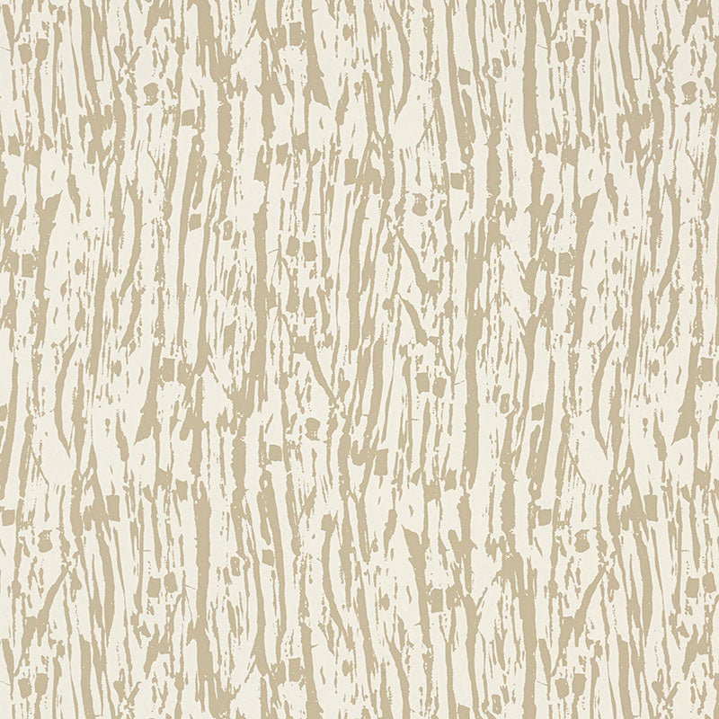 Tree Texture wallpaper in a natural colorway with expressive, gestural woodland pattern by Schumacher.