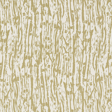 Tree Texture wallpaper in Pale Gold by Schumacher, featuring an expressive woodland-inspired pattern with gestural light and shadow.