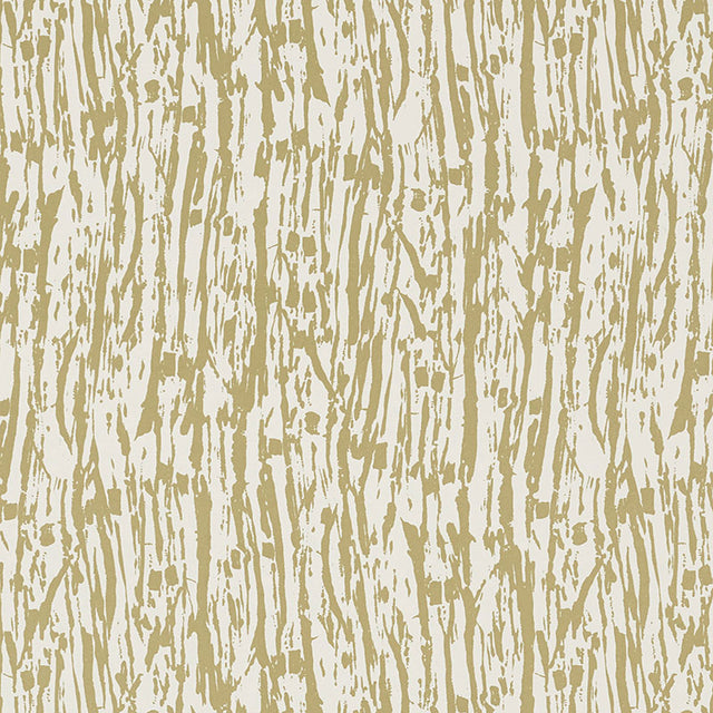 Tree Texture wallpaper in Pale Gold by Schumacher, featuring an expressive woodland-inspired pattern with gestural light and shadow.