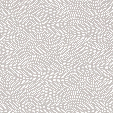 Whirlpool Mist by Schumacher - Swirling geometric non-woven wallpaper in soft neutral tones