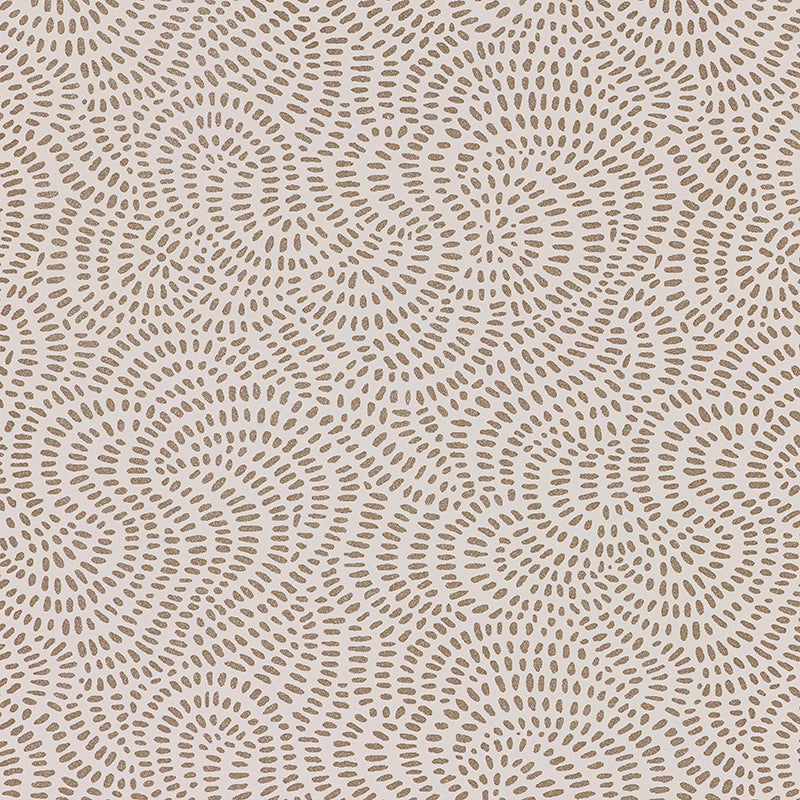 Whirlpool Champagne by Schumacher - swirling geometric champagne and neutral wallpaper