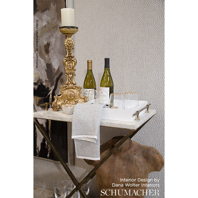 Whirlpool Mercury by Schumacher Swirling Geometric Wallpaper – The Smart Set Collection 5007482