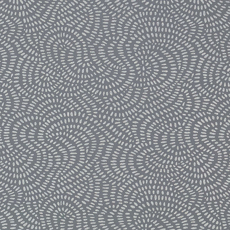 Whirlpool Mercury by Schumacher - swirling geometric pattern wallpaper in grey and silver tones