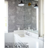 Blommen Smoke by Schumacher Modern Botanical Wallpaper – Schumacher 5007491