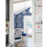Blommen Marine by Schumacher Botanical Wallpaper – Schumacher 5007493