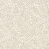 Abstract Leaf wallpaper in Linen by Schumacher, featuring a graphic leaf pattern in neutral tones.