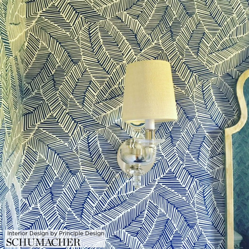 Abstract Leaf Dove by Schumacher Modern Graphic Wallcovering – Schumacher 5007531