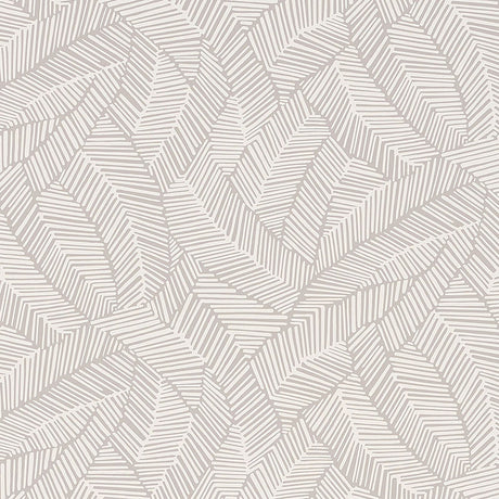 Abstract Leaf Dove wallpaper by Schumacher featuring a graphic leaf pattern in neutral tones.