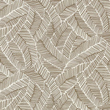 Abstract leaf patterned wallpaper in mocha color from Schumacher's Drawn From Nature collection.