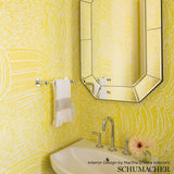 FEATHERFEST Citron Yellow Feather Pattern Wallpaper – Schumacher 5007562