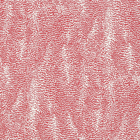 Drizzle Rouge abstract painterly wallpaper by Schumacher, featuring a dappled raindrop and leopard spot pattern in red.