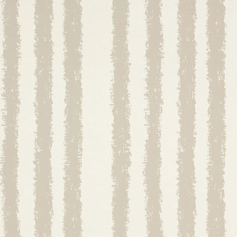 Tree Stand wallpaper in Linen from the Drawn From Nature collection by Schumacher. Organic, irregular stripe pattern in neutral tones.