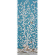 Brighton Pavilion Panel wallpaper in Peacock by Miles Redd for Schumacher, featuring a scenic botanical and bird motif on a blue background.