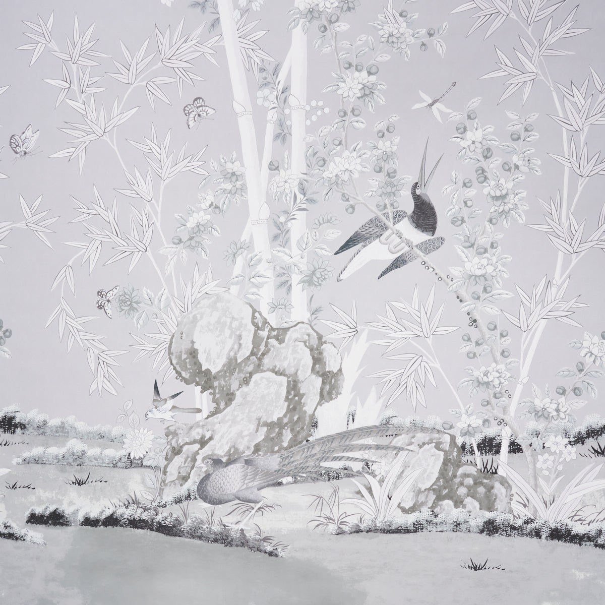 Brighton Pavilion Panel Black & White by Miles Redd Scenic Wallpaper Panel – Schumacher 5007742