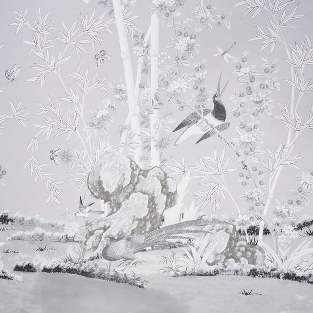 Brighton Pavilion Panel Black & White by Miles Redd Scenic Wallpaper Panel – Schumacher 5007742