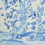 Brighton Pavilion Panel Blue Botanical Bird Wallpaper – Schumacher 5007744