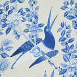 Brighton Pavilion Panel Blue Botanical Bird Wallpaper – Schumacher 5007744