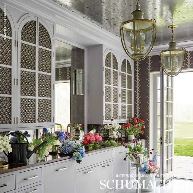 Glass Paneling Silver by Schumacher Miles Redd Mirrored Antique Glass Wallcovering – Schumacher 5007760
