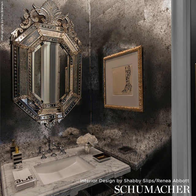 Glass Paneling Silver by Schumacher Miles Redd Mirrored Antique Glass Wallcovering – Schumacher 5007760