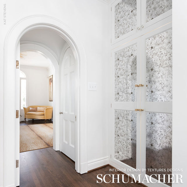 Glass Paneling Silver by Schumacher Miles Redd Mirrored Antique Glass Wallcovering – Schumacher 5007760
