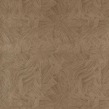 Labyrinth Metallic wallpaper in Espresso by Schumacher features a striking geometric pattern with metallic accents.