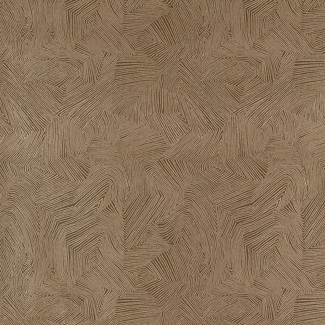 Labyrinth Metallic wallpaper in Espresso by Schumacher features a striking geometric pattern with metallic accents.