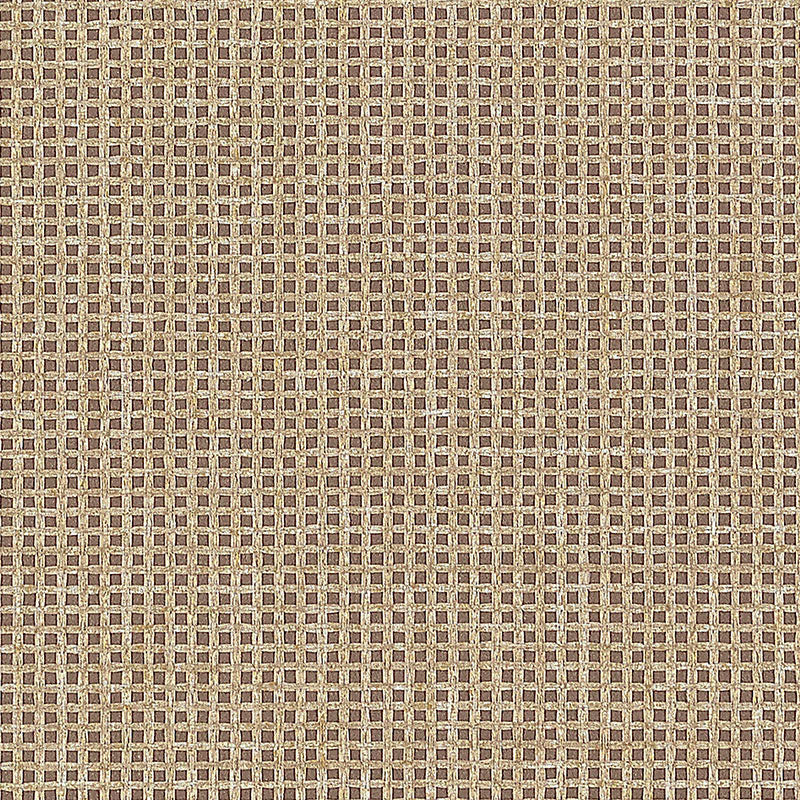 Metallic Mesh wallpaper in Cocoa Shimmer by Schumacher, open-weave metallic grid pattern wallcovering.