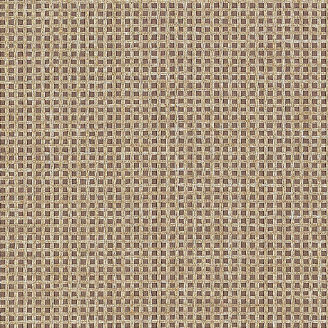 Metallic Mesh wallpaper in Cocoa Shimmer by Schumacher, open-weave metallic grid pattern wallcovering.