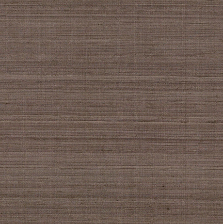 Shaded Silk Umber fabric wallcovering by Schumacher, featuring a natural striated silk texture in brown tones.