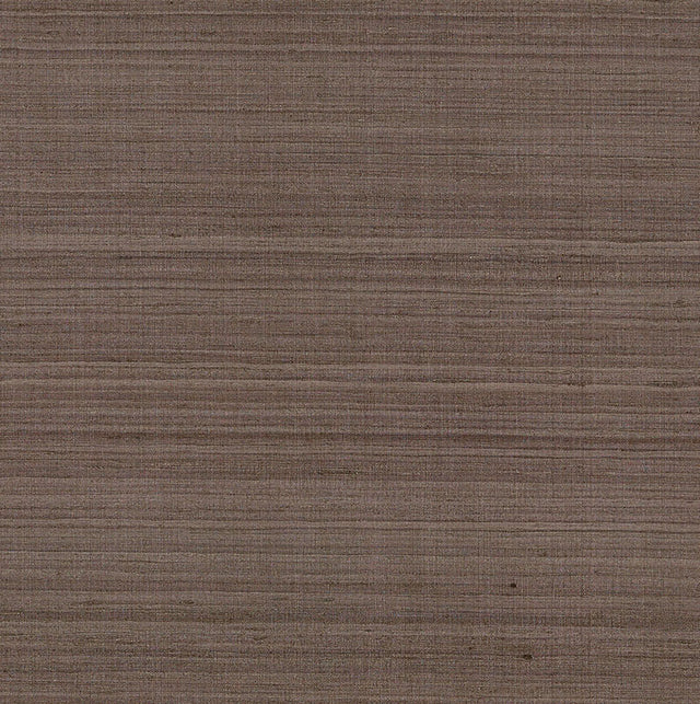 Shaded Silk Umber fabric wallcovering by Schumacher, featuring a natural striated silk texture in brown tones.