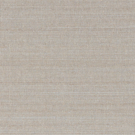 Close-up of Schumacher Hemp Shimmer Silver Shimmer wallpaper with a natural hemp texture and subtle metallic sheen.