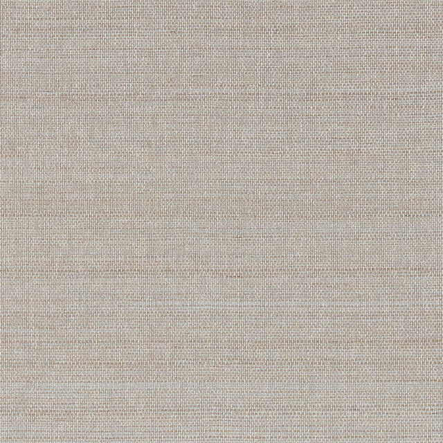 Close-up of Schumacher Hemp Shimmer Silver Shimmer wallpaper with a natural hemp texture and subtle metallic sheen.