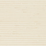 Banded Grasscloth wallpaper in cream with horizontal artisanal stripes and natural woven texture by Schumacher.
