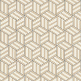 TUMBLING BLOCKS wallpaper in greige by Schumacher, geometric cube pattern from the Miles Redd collection