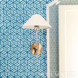 TUMBLING BLOCKS Cobalt Blue Geometric Wallpaper by Schumacher – 5007962