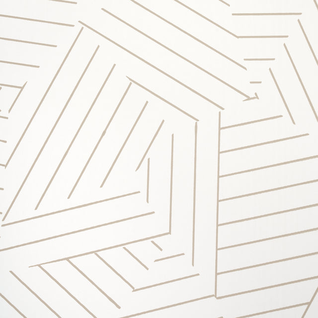 Deconstructed Stripe Greige by Miles Redd Modern Geometric Wallpaper – Schumacher 5007970