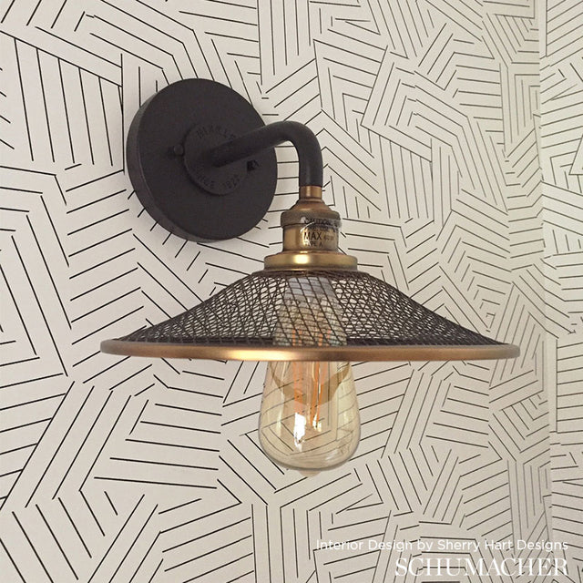 Deconstructed Stripe Red by Schumacher Miles Redd Collection Modern Geometric Wallpaper – Schumacher 5007971