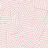 Deconstructed Stripe wallpaper in red by Schumacher, featuring an abstract geometric stripe pattern on a light background.