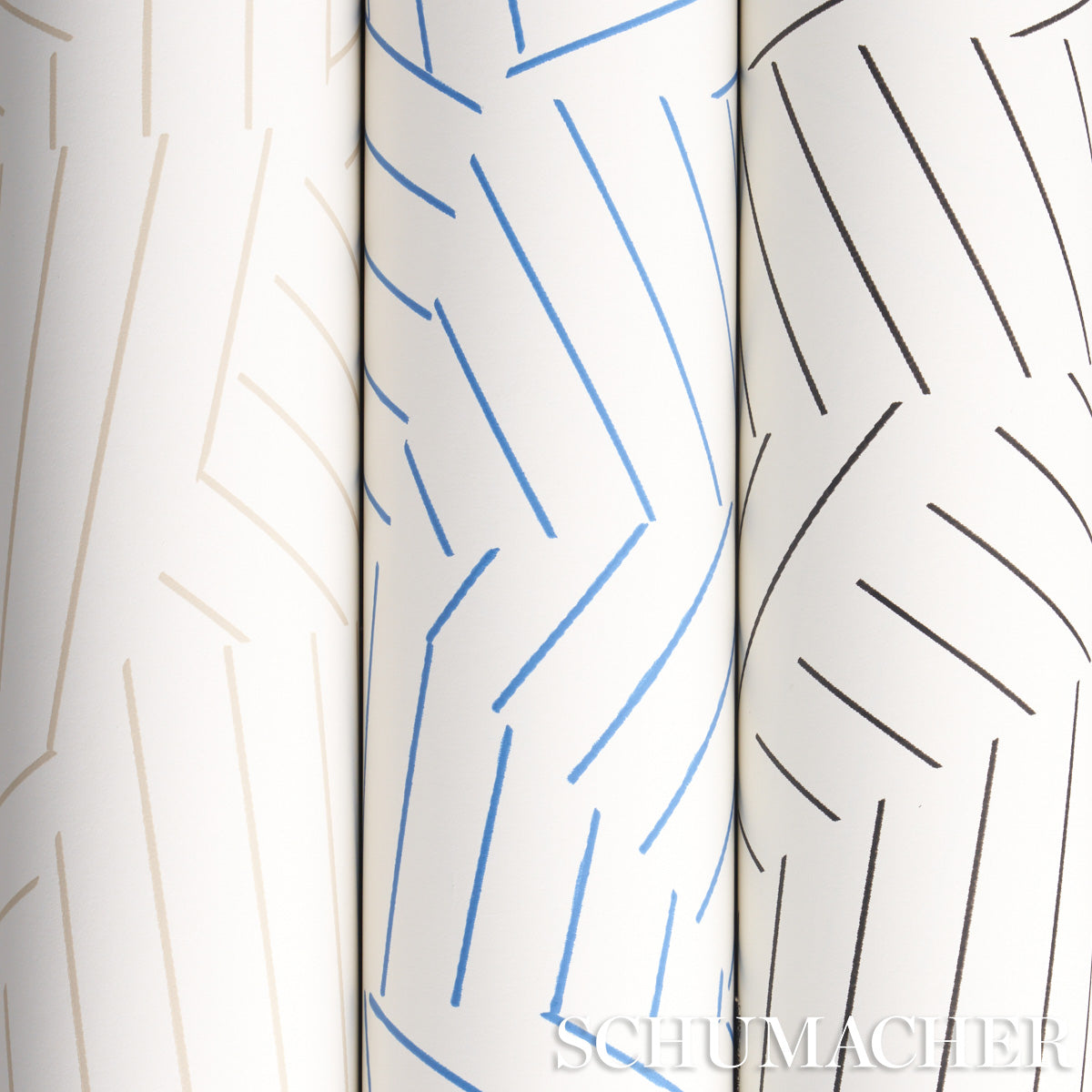 Deconstructed Stripe Cobalt by Schumacher Modern Geometric Wallpaper – Schumacher 5007972