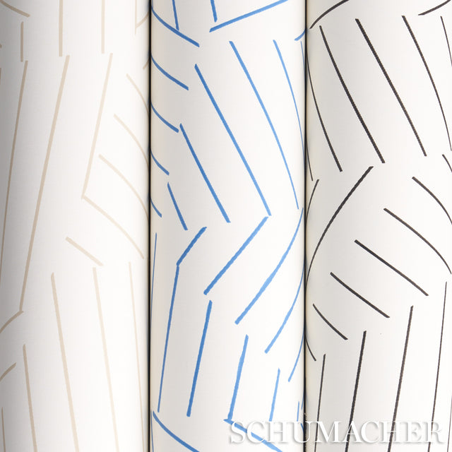 Deconstructed Stripe Black by Schumacher Modern Geometric Stripe Wallpaper – Schumacher 5007973