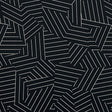 Deconstructed Stripe wallpaper in ivory on black by Schumacher, featuring a modern geometric stripe pattern.