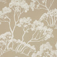 Timber! wallpaper in a natural colorway featuring a hand-drawn tree motif by Schumacher.