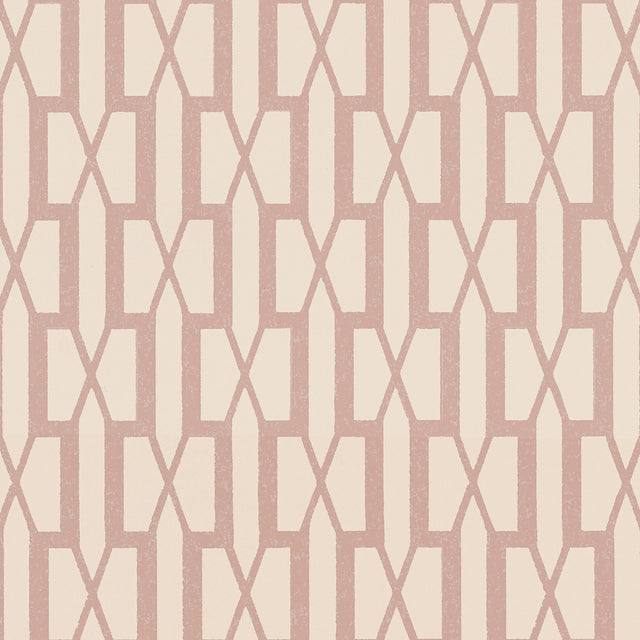 Belvedere Pink Trellis Pattern Wallpaper by Schumacher, designed by Veere Grenney