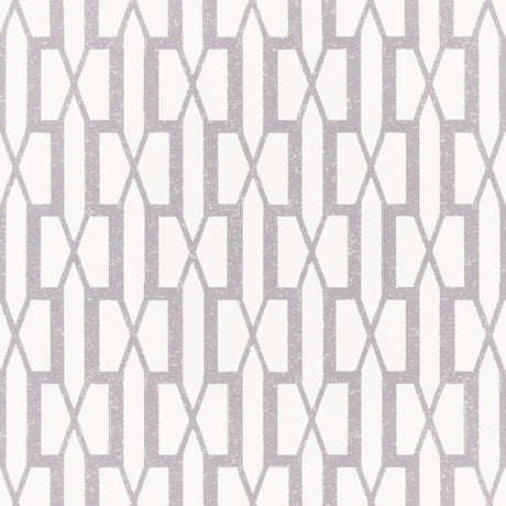 Belvedere wallpaper in grey by Veere Grenney for Schumacher, featuring a modern trellis geometric pattern.
