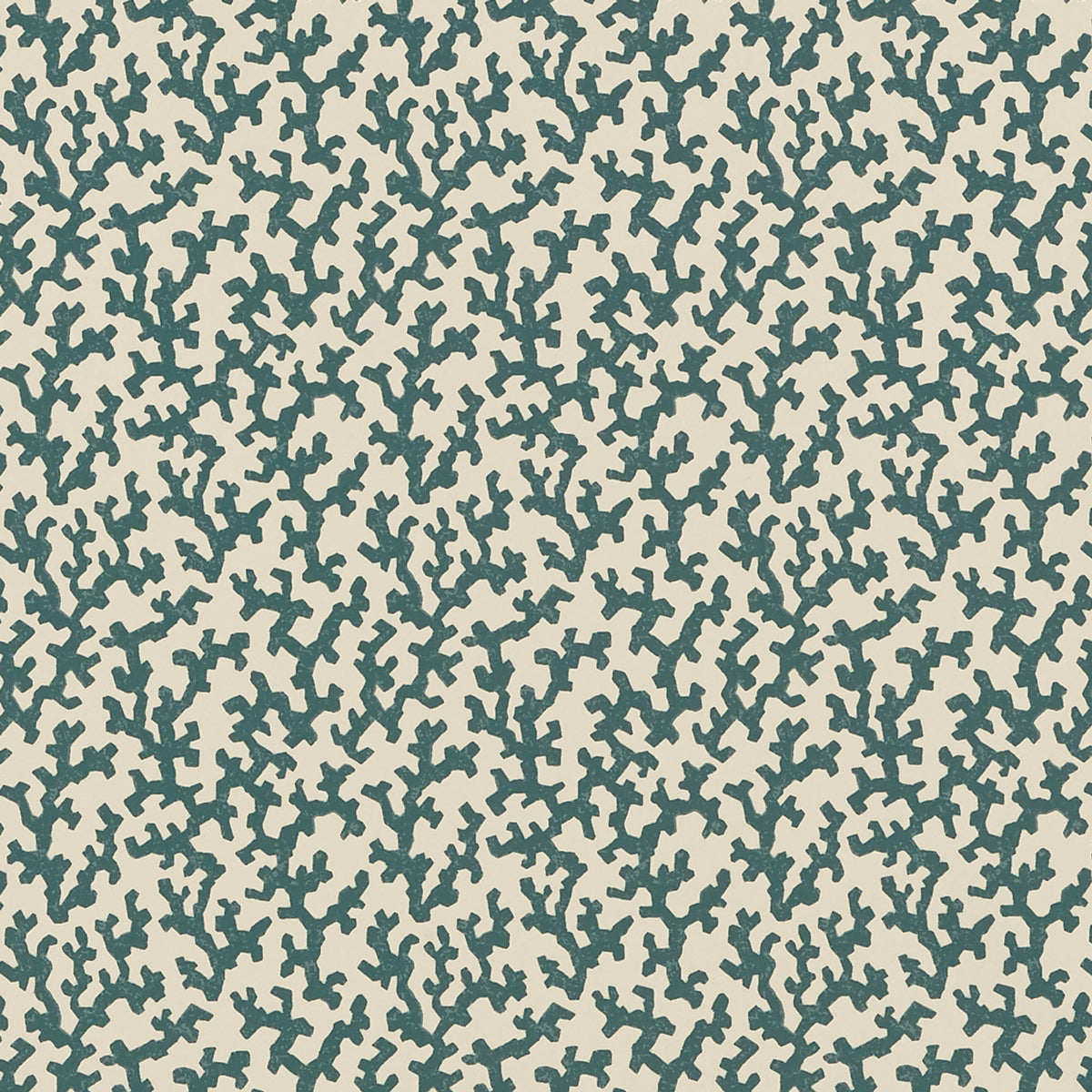 FOLLY by Veere Grenney in Peacock Blue, a coral-like allover pattern wallcovering by Schumacher