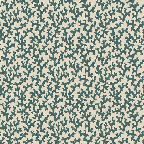 FOLLY by Veere Grenney in Peacock Blue, a coral-like allover pattern wallcovering by Schumacher