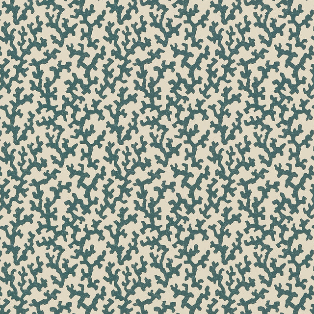 FOLLY by Veere Grenney in Peacock Blue, a coral-like allover pattern wallcovering by Schumacher